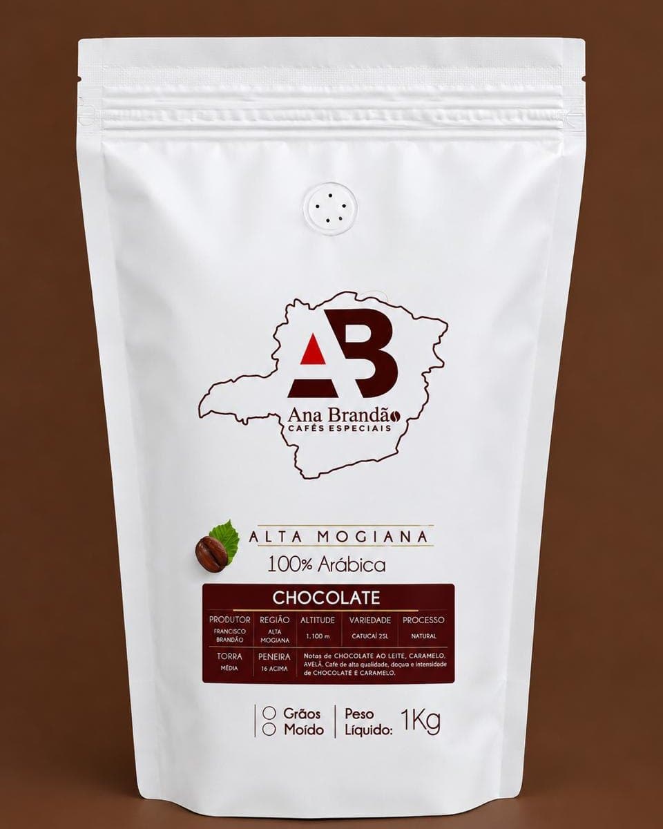 Pacote de 1 kg do Café Chocolate Ana Brandão